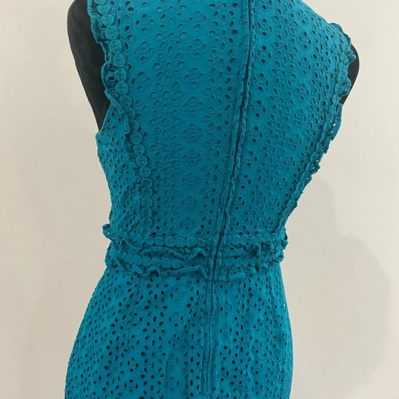 Lilly Pulitzer KAYLEE SHIFT DRESS Tanzanian Teal Petite Petal Eyelet Sz 0 - Picture 7 of 9
